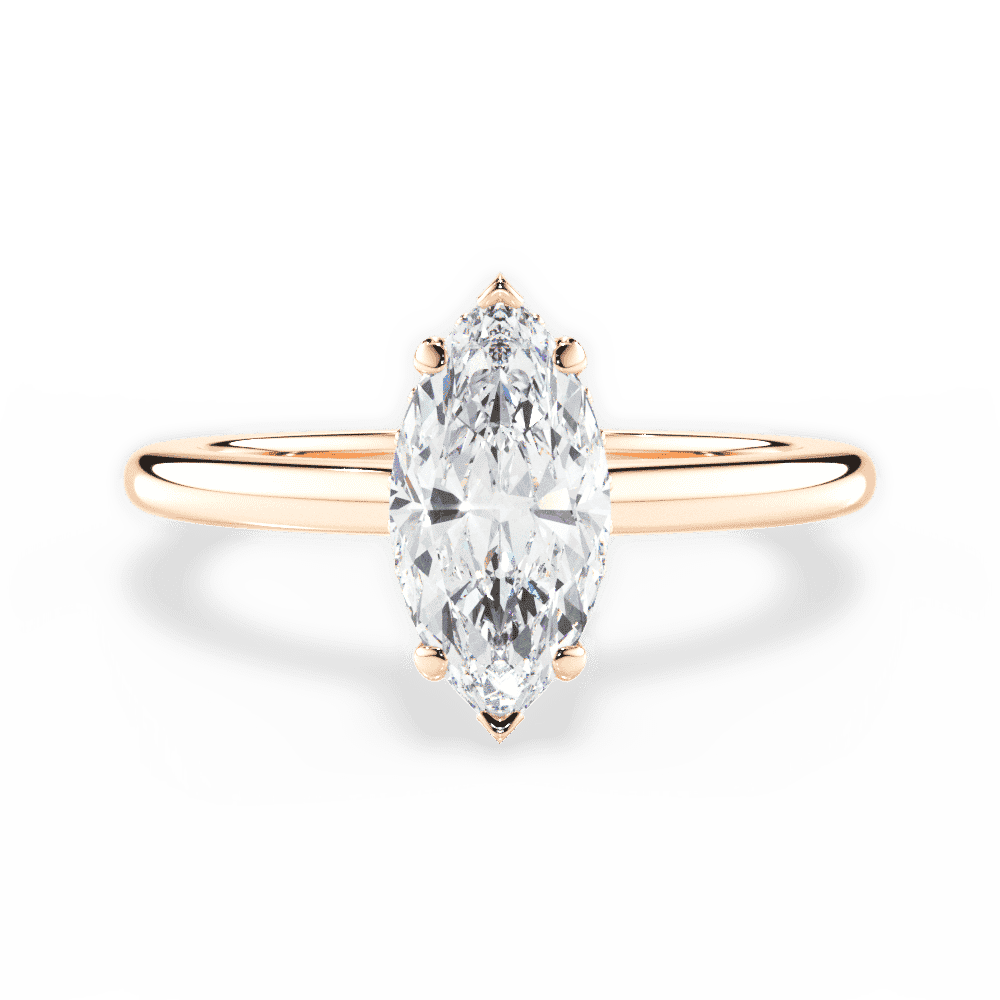 14kt Rose Gold/18kt Rose Gold/marquise/top