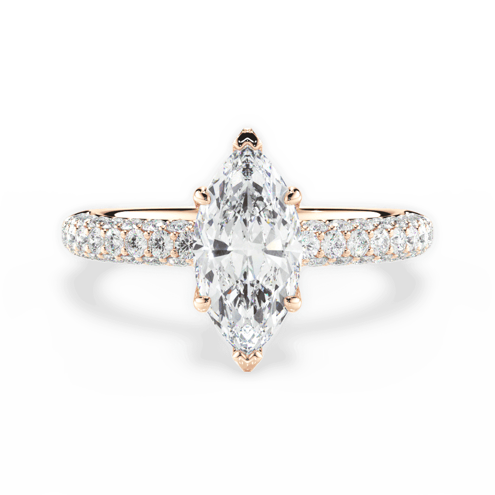 14kt Rose Gold/18kt Rose Gold/marquise/top