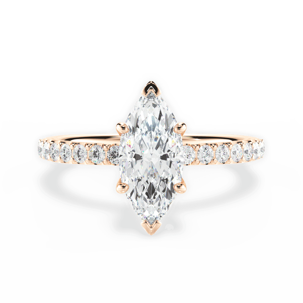 14kt Rose Gold/18kt Rose Gold/marquise/top