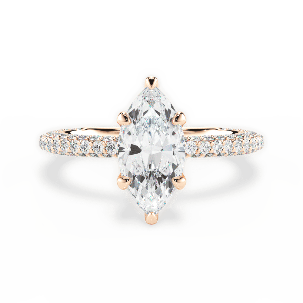 14kt Rose Gold/18kt Rose Gold/marquise/top