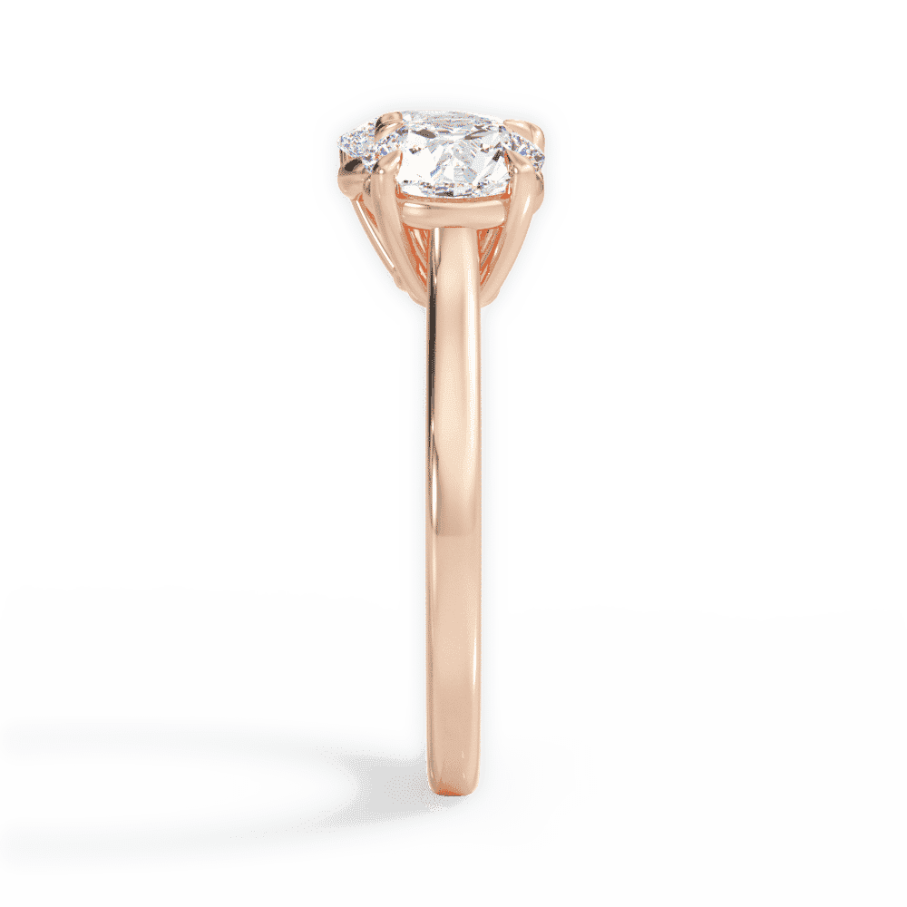 14kt Rose Gold/18kt Rose Gold/oval/side