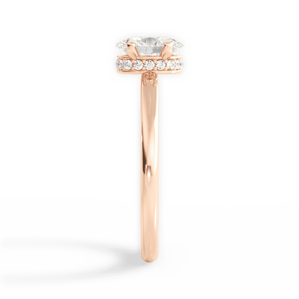 14kt Rose Gold/18kt Rose Gold/oval/side