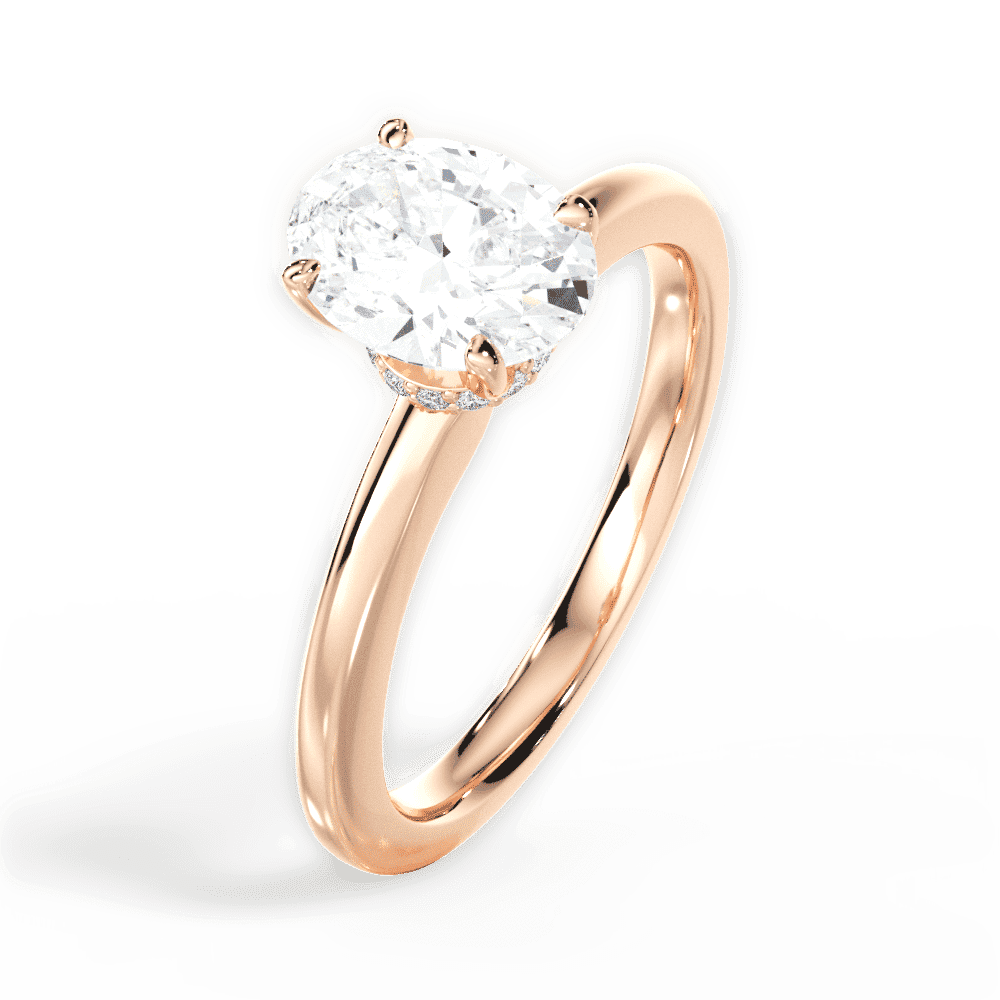 14kt Rose Gold/18kt Rose Gold/oval/side