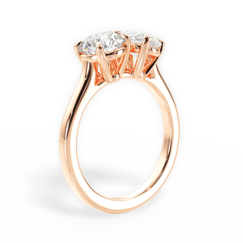 14kt Rose Gold/18kt Rose Gold/pear/front