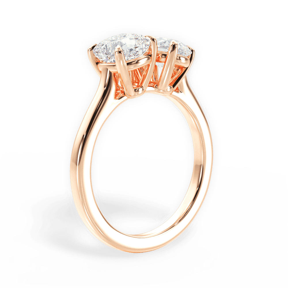 14kt Rose Gold/18kt Rose Gold/pear/front