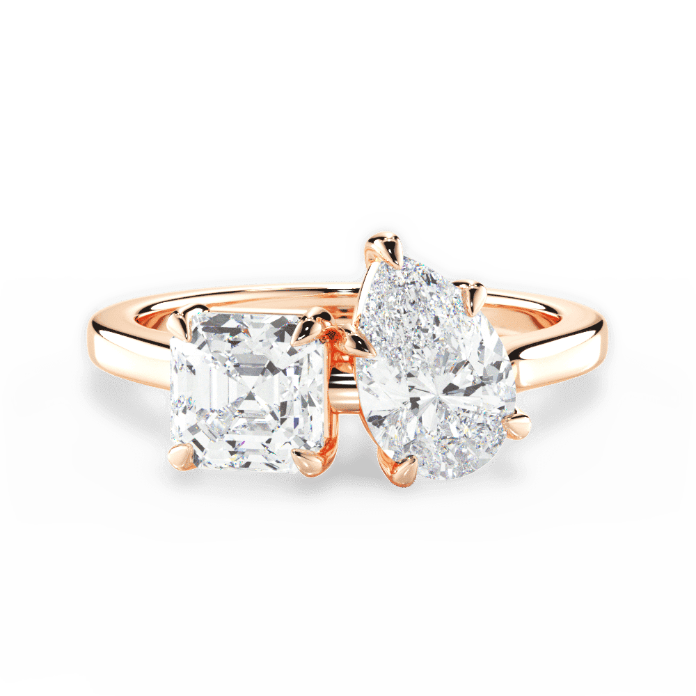 14kt Rose Gold/18kt Rose Gold/pear/top