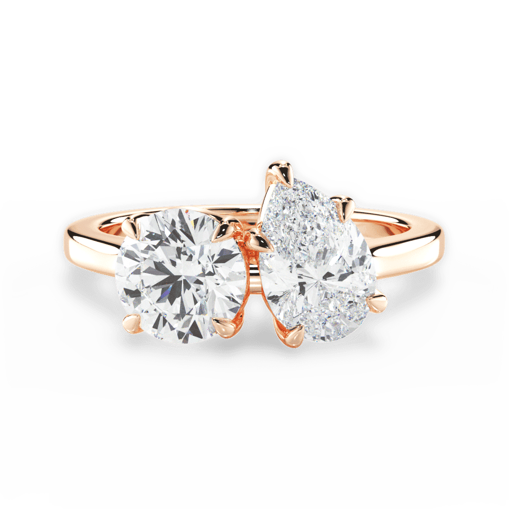 14kt Rose Gold/18kt Rose Gold/pear/top