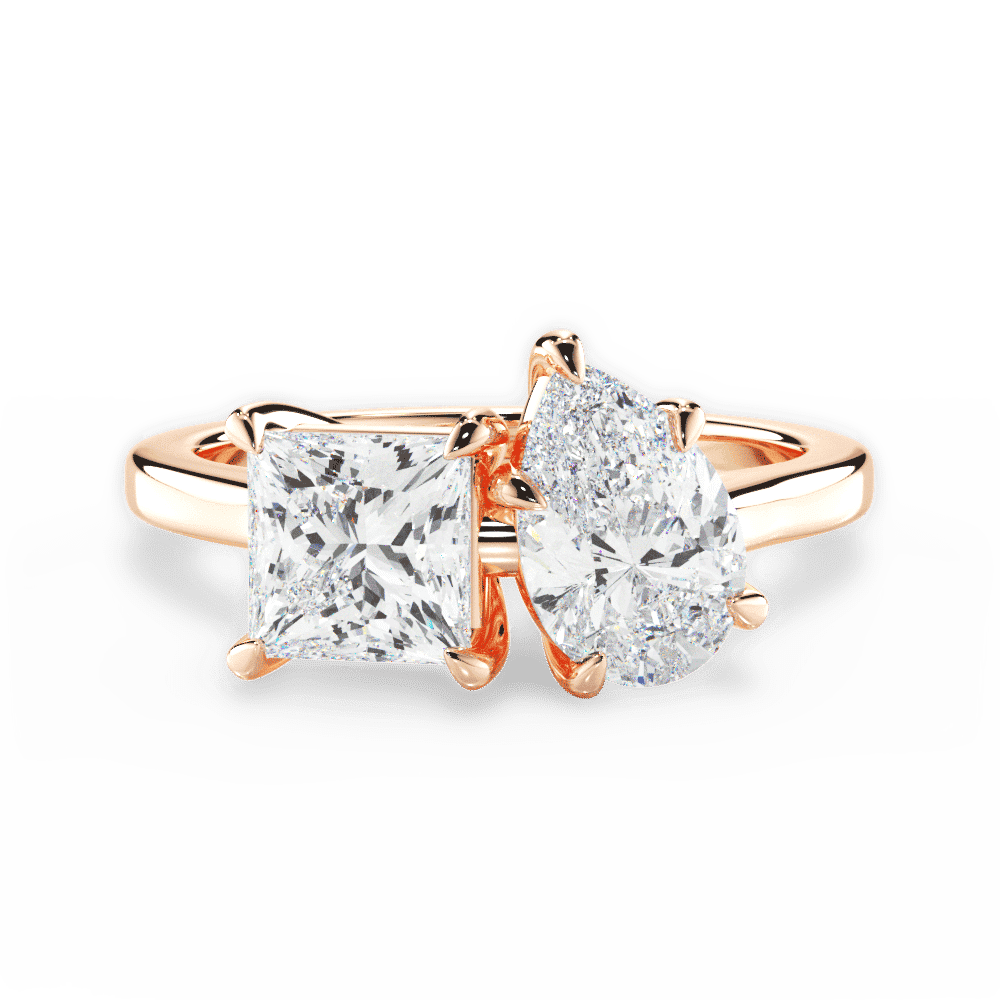 14kt Rose Gold/18kt Rose Gold/pear/top