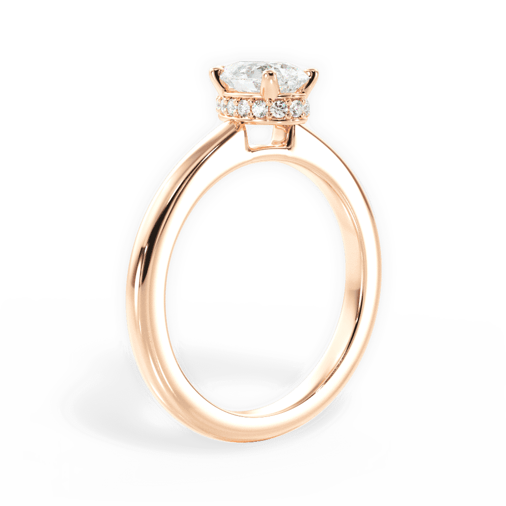 14kt Rose Gold/18kt Rose Gold/pear/front
