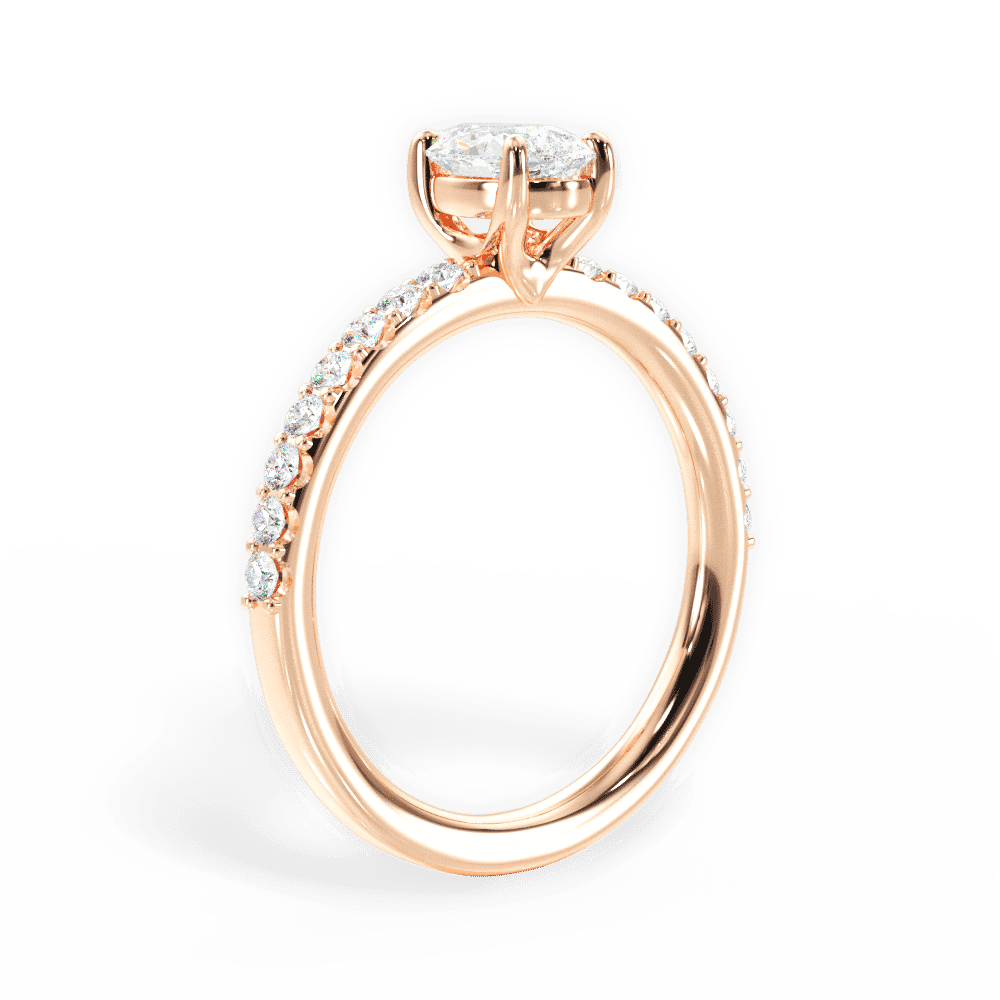 14kt Rose Gold/18kt Rose Gold/pear/front
