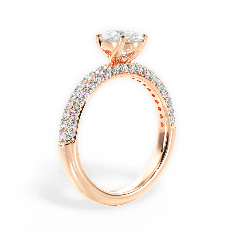 14kt Rose Gold/18kt Rose Gold/pear/front