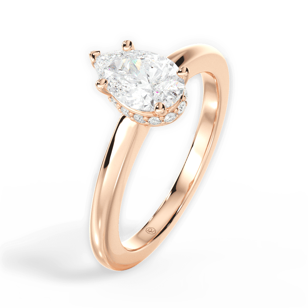 14kt Rose Gold/18kt Rose Gold/pear/perspective