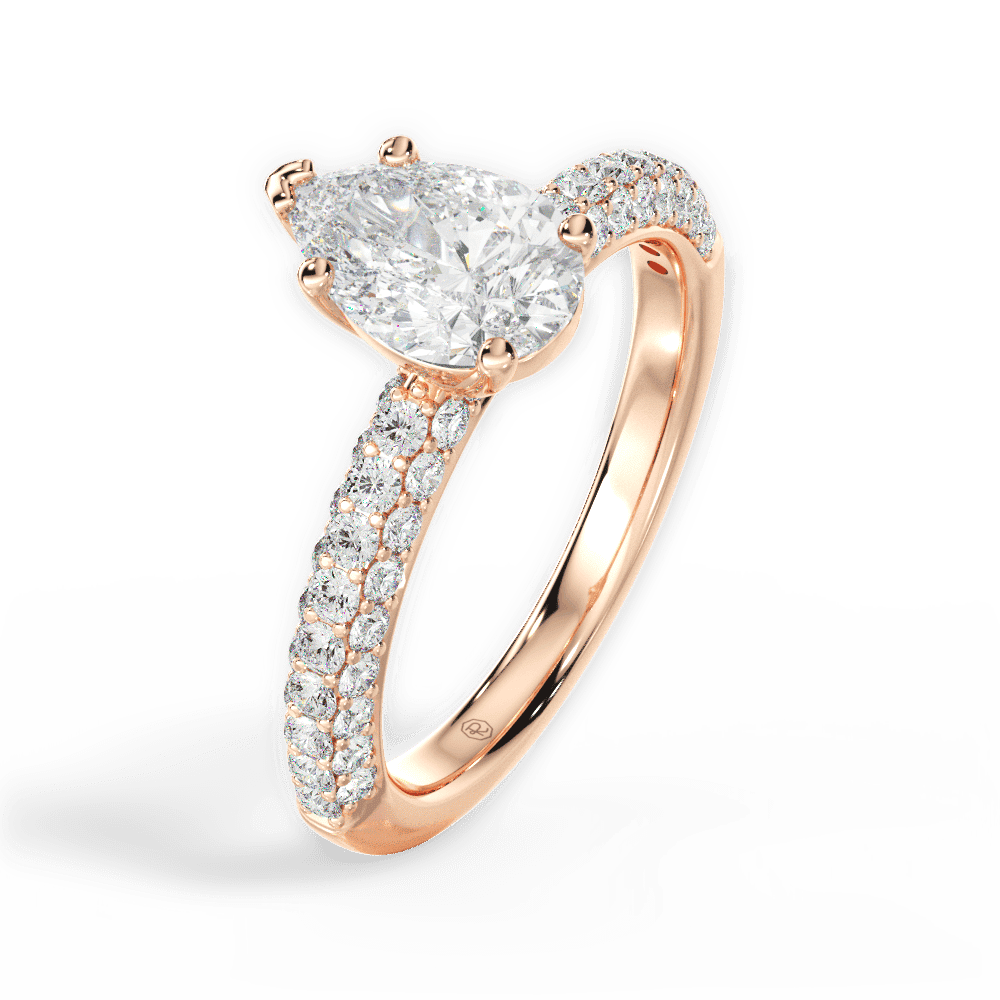 14kt Rose Gold/18kt Rose Gold/pear/perspective
