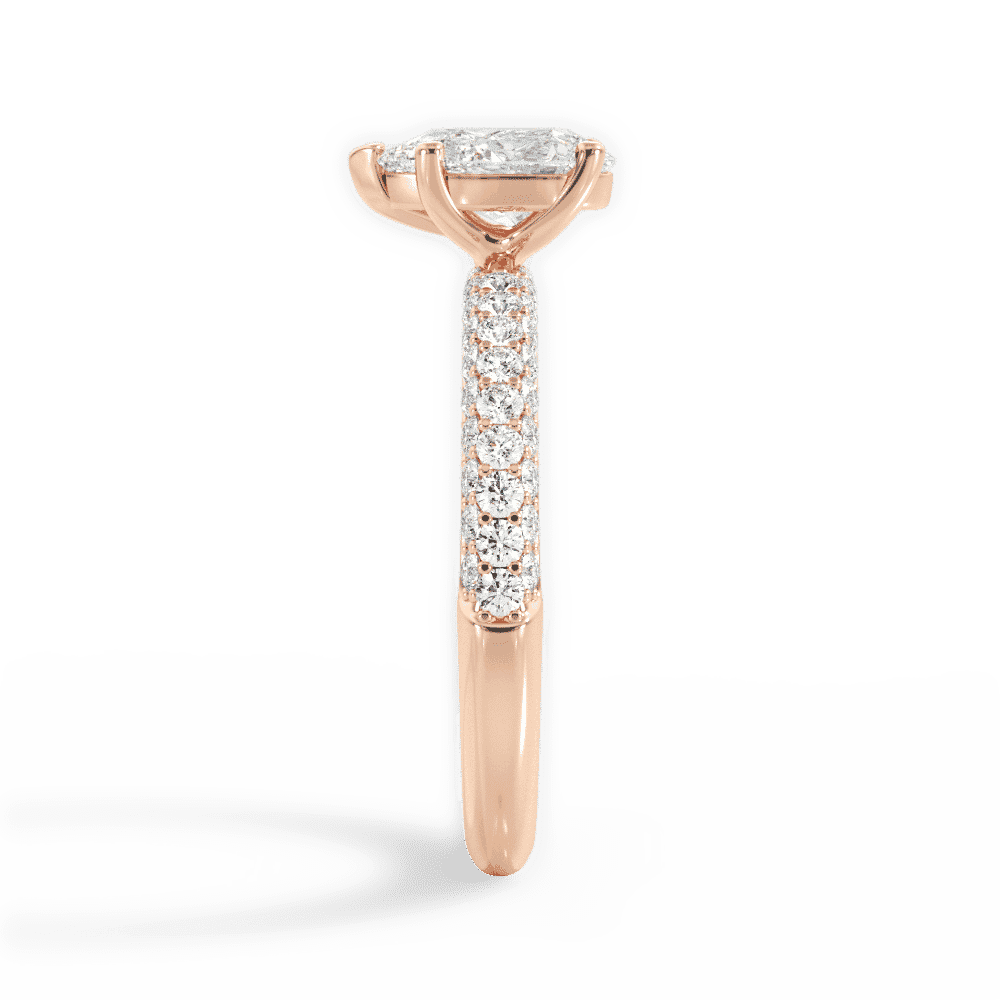 14kt Rose Gold/18kt Rose Gold/pear/side