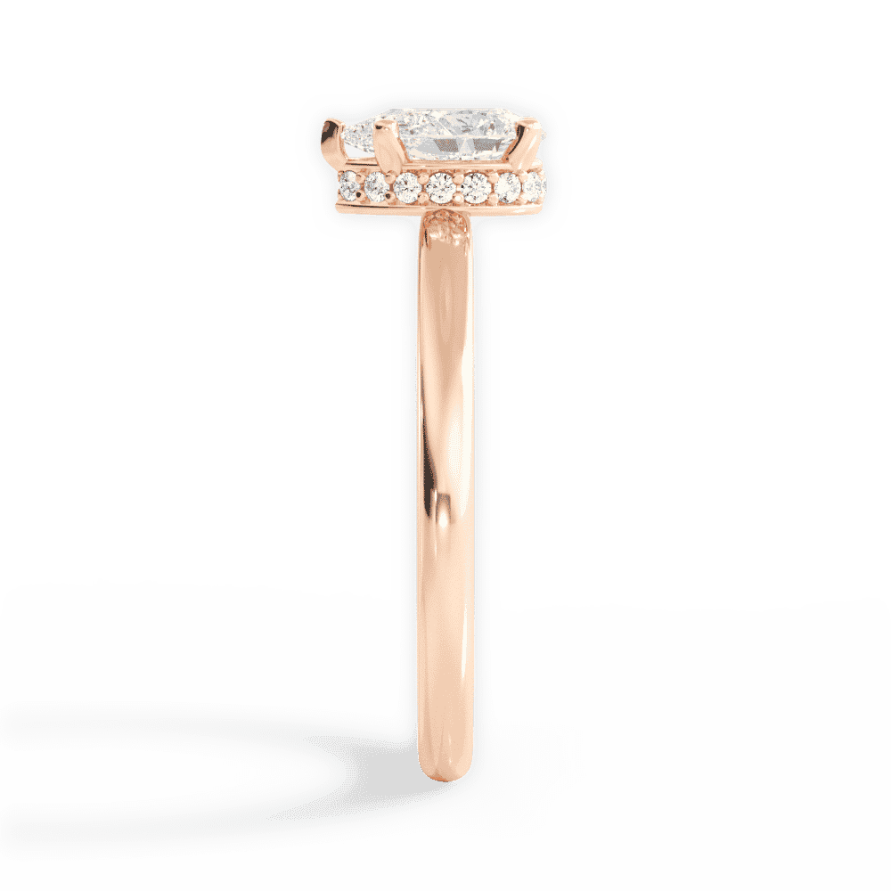 14kt Rose Gold/18kt Rose Gold/pear/side