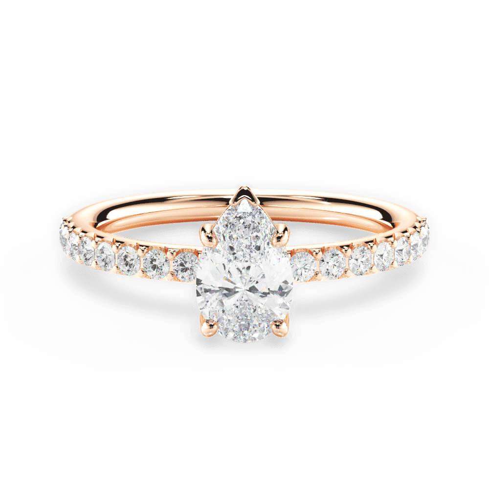 14kt Rose Gold/18kt Rose Gold/pear/top