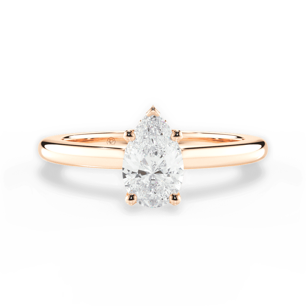 14kt Rose Gold/18kt Rose Gold/pear/top