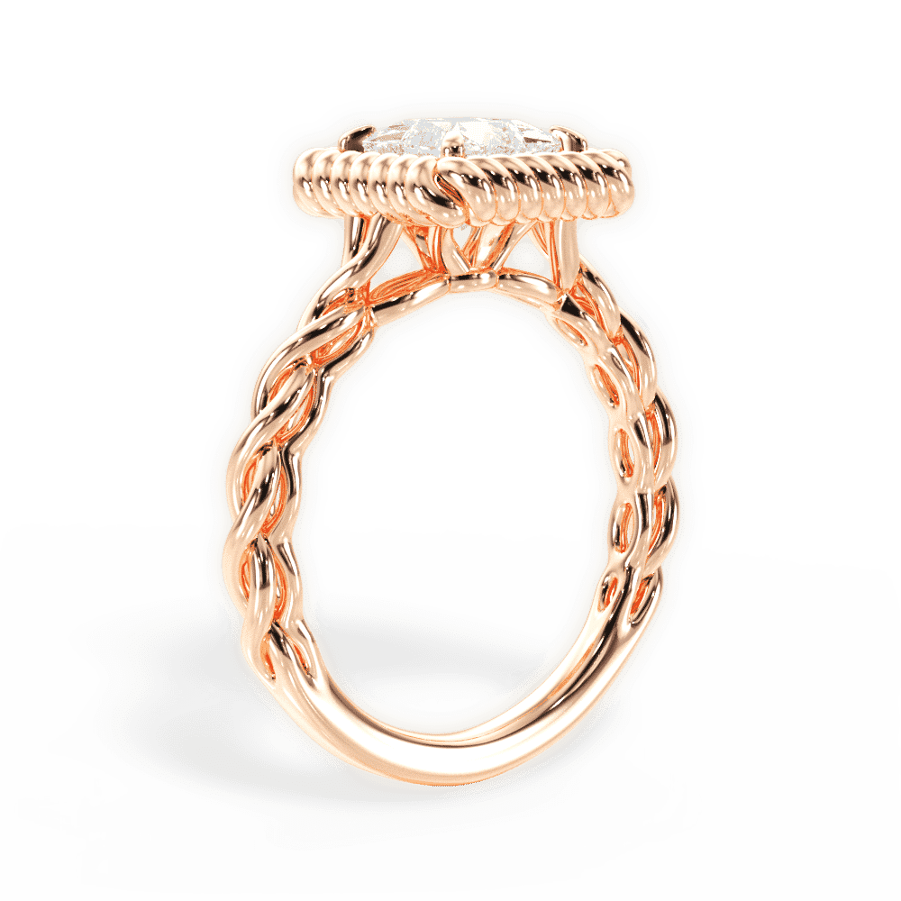 14kt Rose Gold/18kt Rose Gold/princess/front