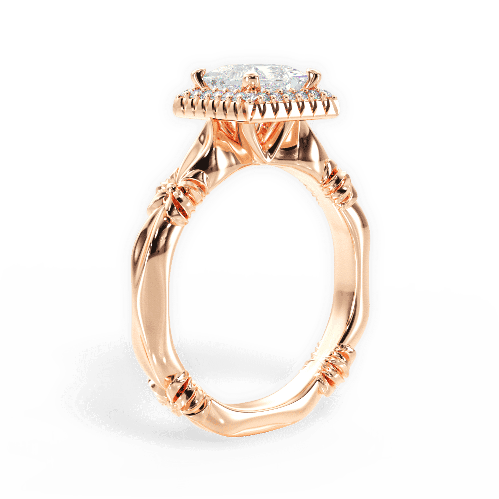14kt Rose Gold/18kt Rose Gold/princess/front