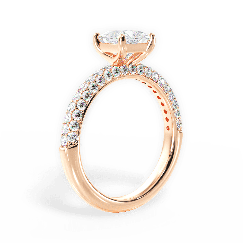 14kt Rose Gold/18kt Rose Gold/princess/front
