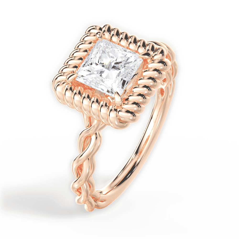 14kt Rose Gold/18kt Rose Gold/princess/perspective