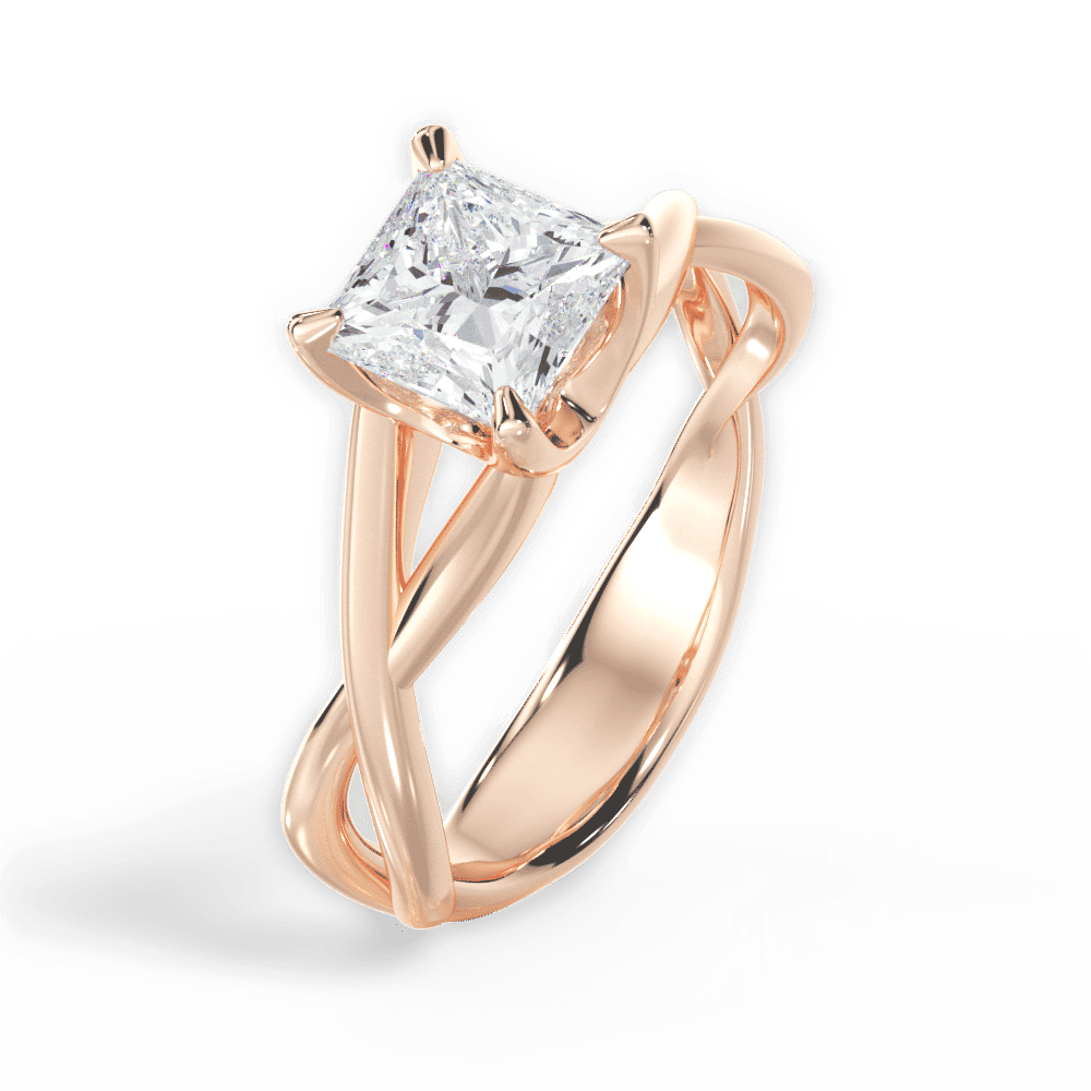14kt Rose Gold/18kt Rose Gold/princess/perspective