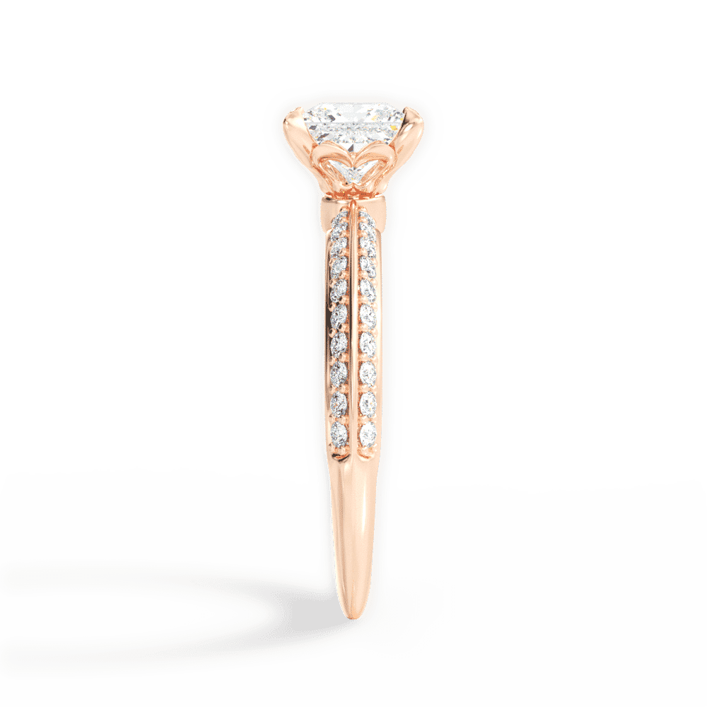 14kt Rose Gold/18kt Rose Gold/princess/side