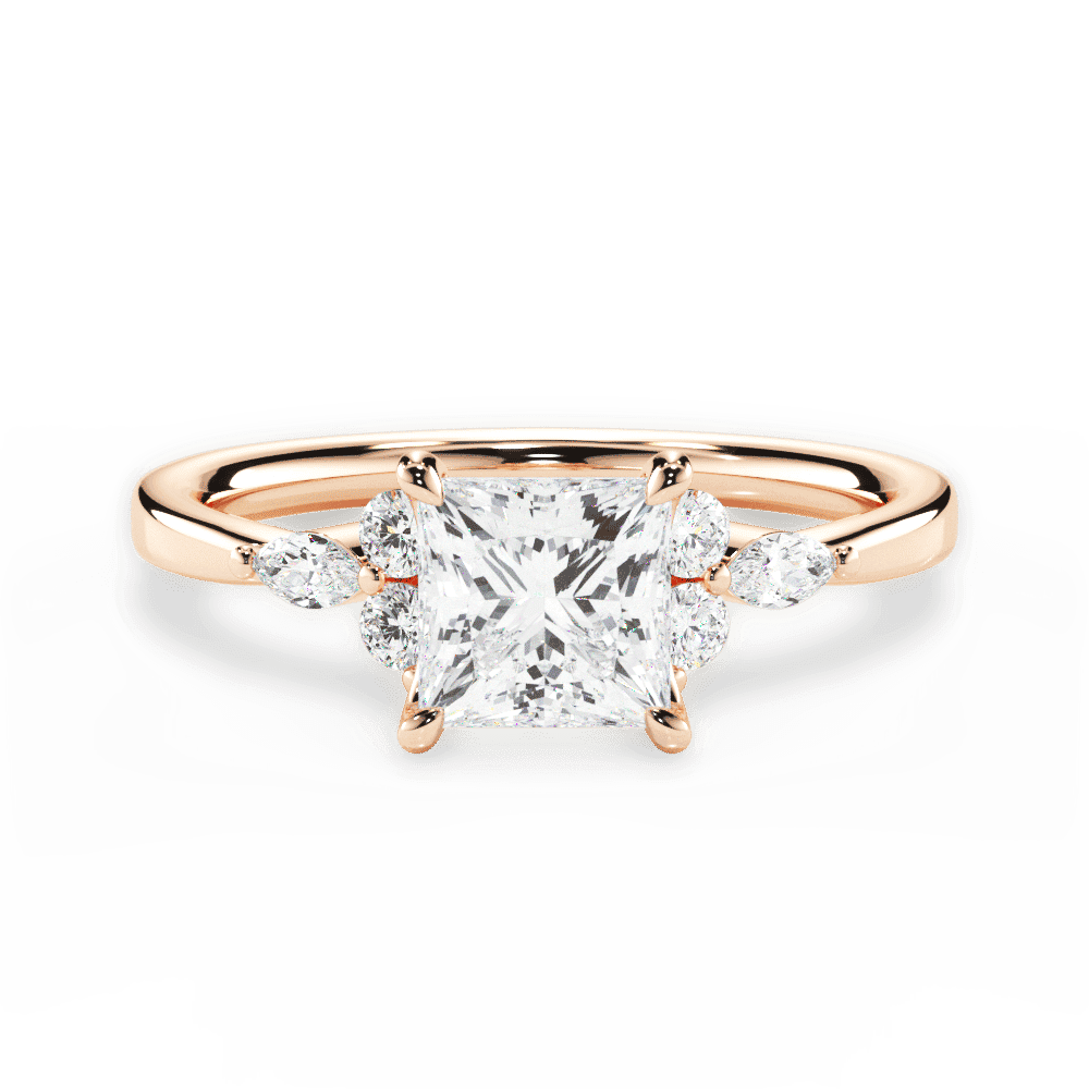 14kt Rose Gold/18kt Rose Gold/princess/top