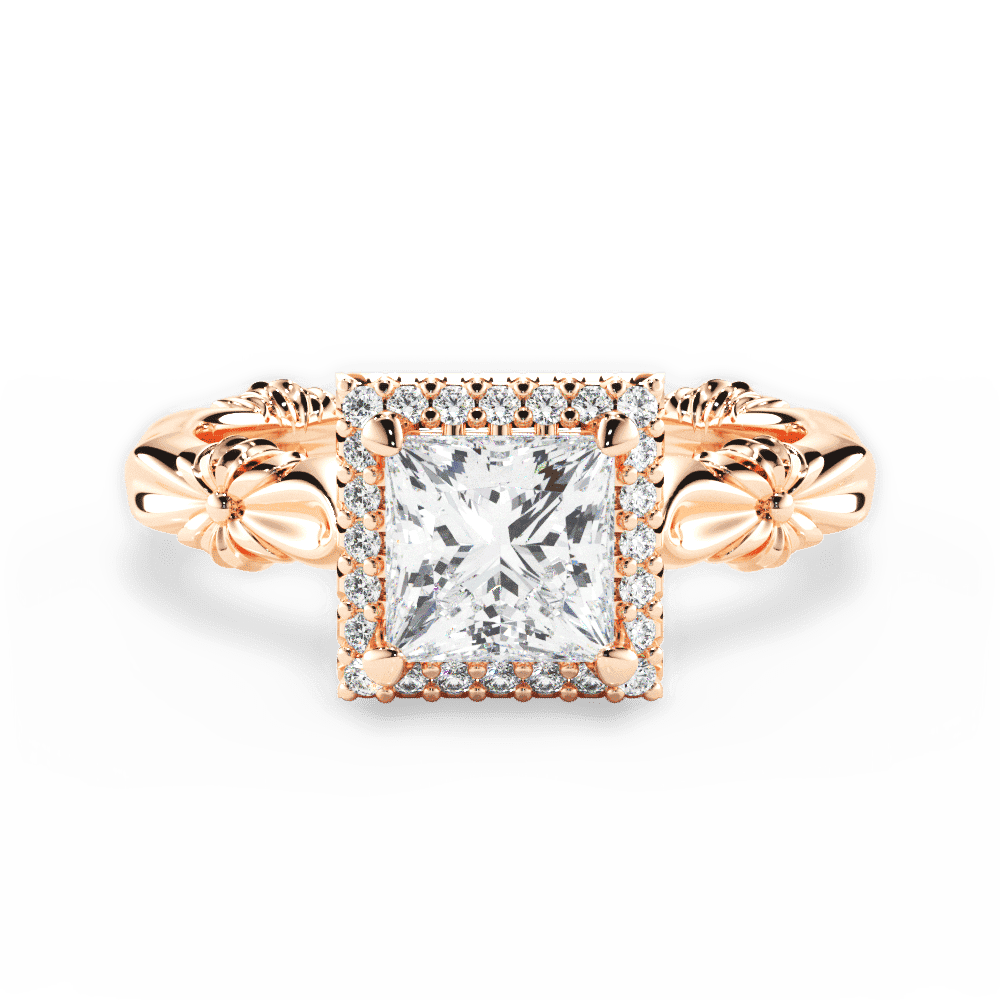 14kt Rose Gold/18kt Rose Gold/princess/top
