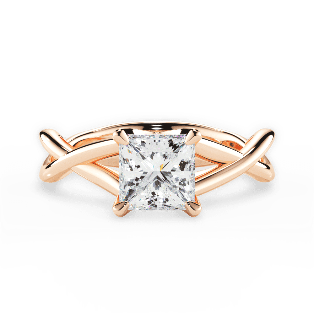 14kt Rose Gold/18kt Rose Gold/princess/top