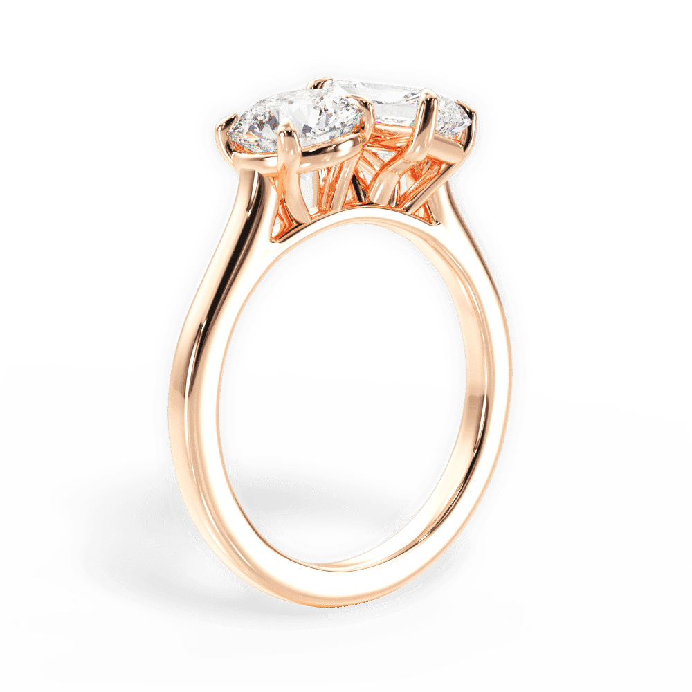 14kt Rose Gold/18kt Rose Gold/radiant/front