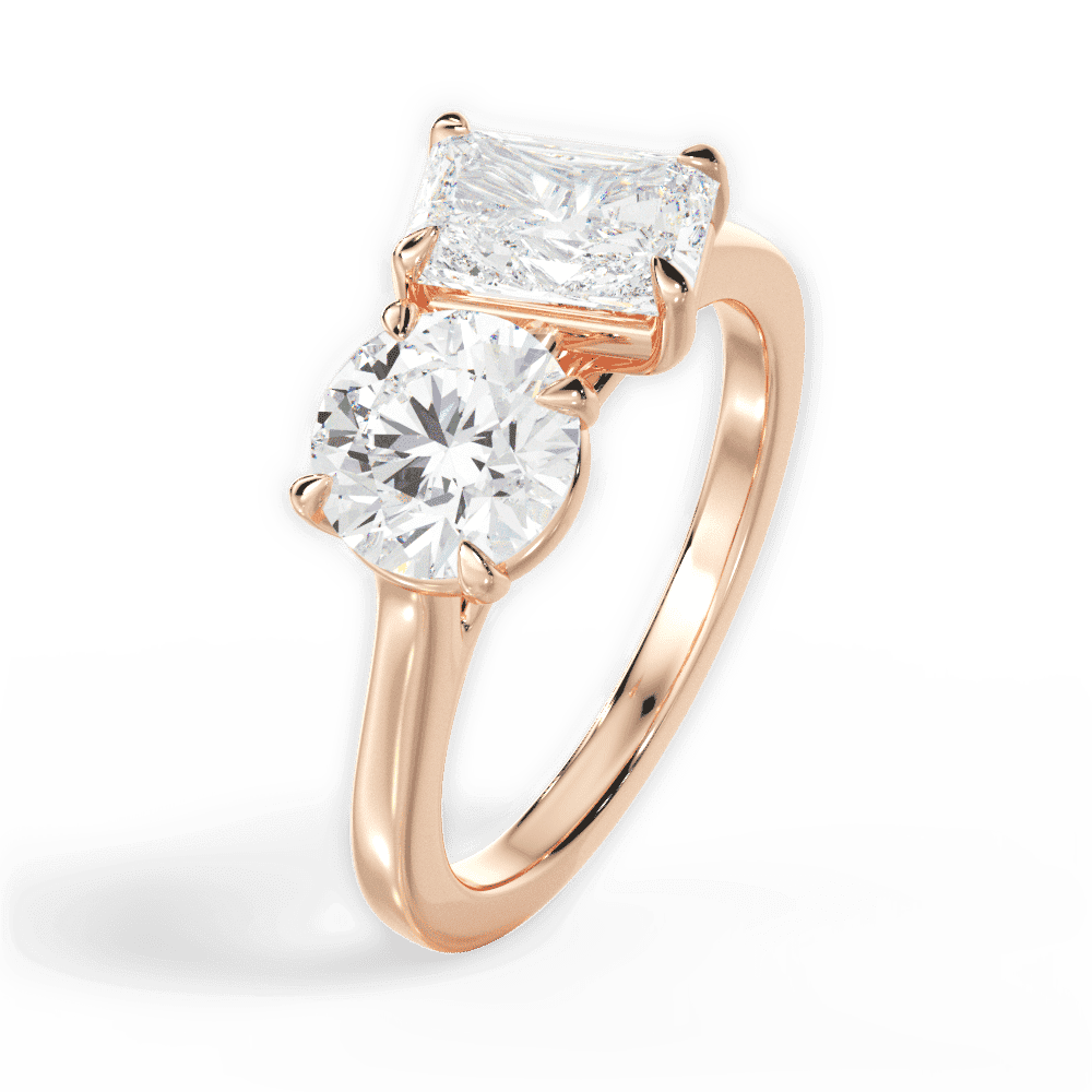 14kt Rose Gold/18kt Rose Gold/radiant/perspective