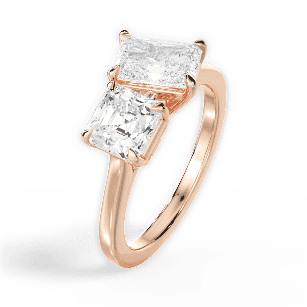 14kt Rose Gold/18kt Rose Gold/radiant/perspective
