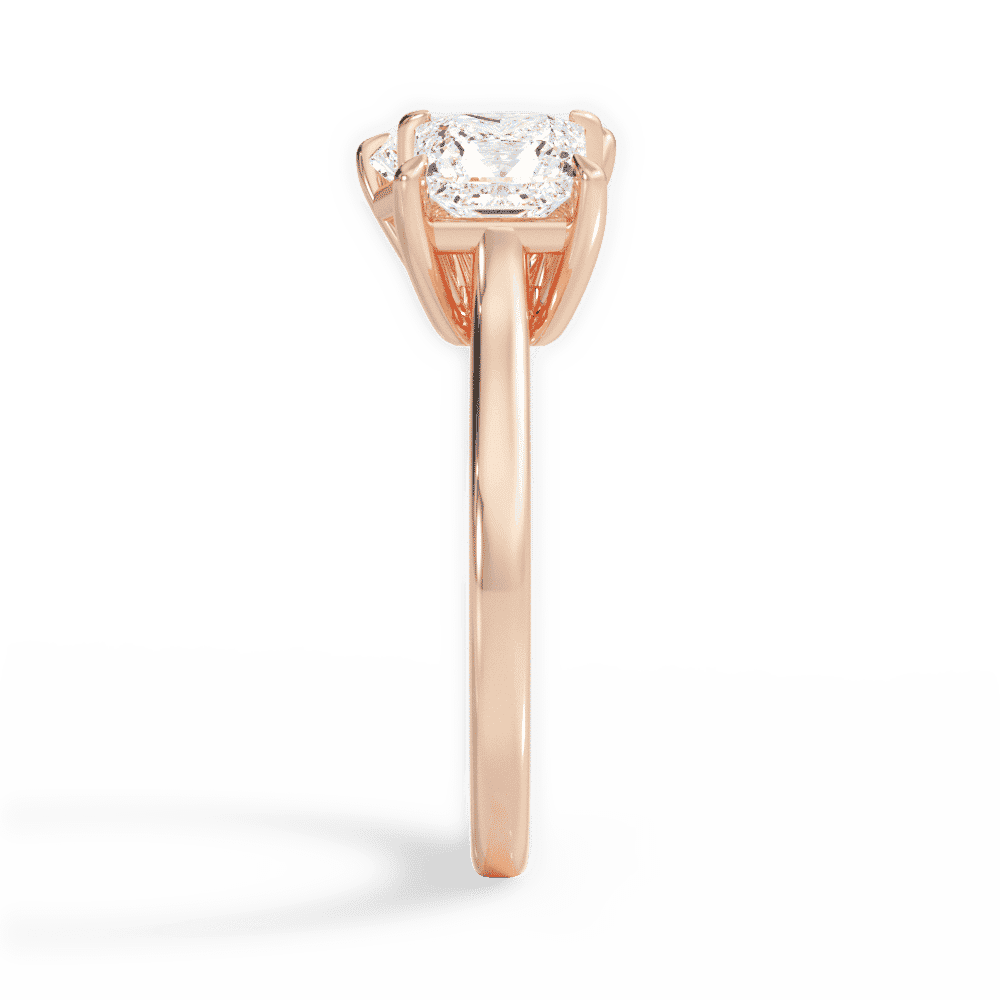 14kt Rose Gold/18kt Rose Gold/radiant/side