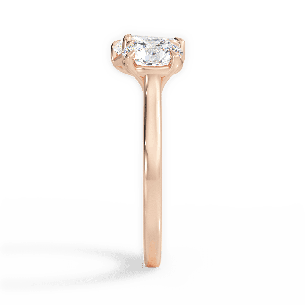 14kt Rose Gold/18kt Rose Gold/radiant/side