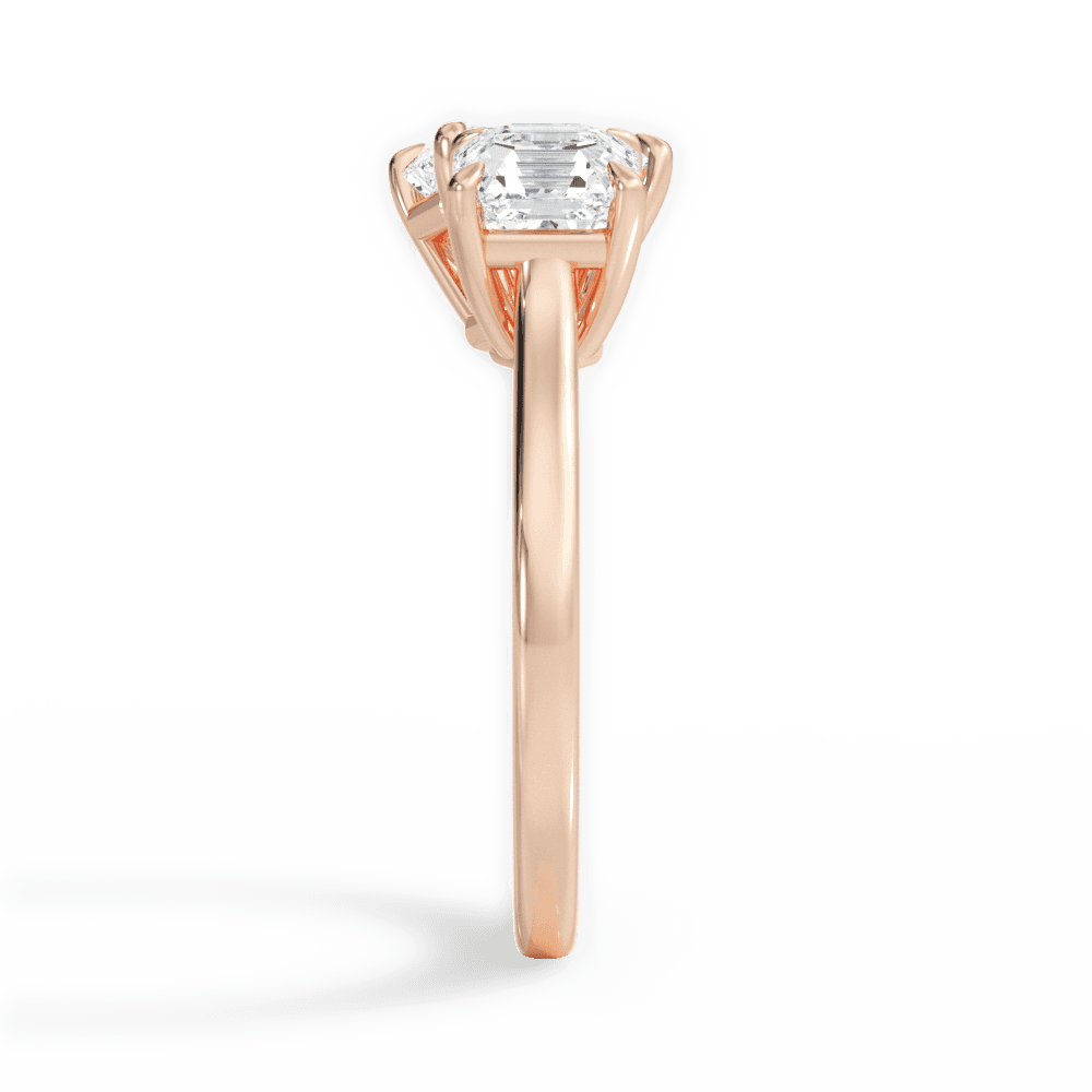 14kt Rose Gold/18kt Rose Gold/radiant/side