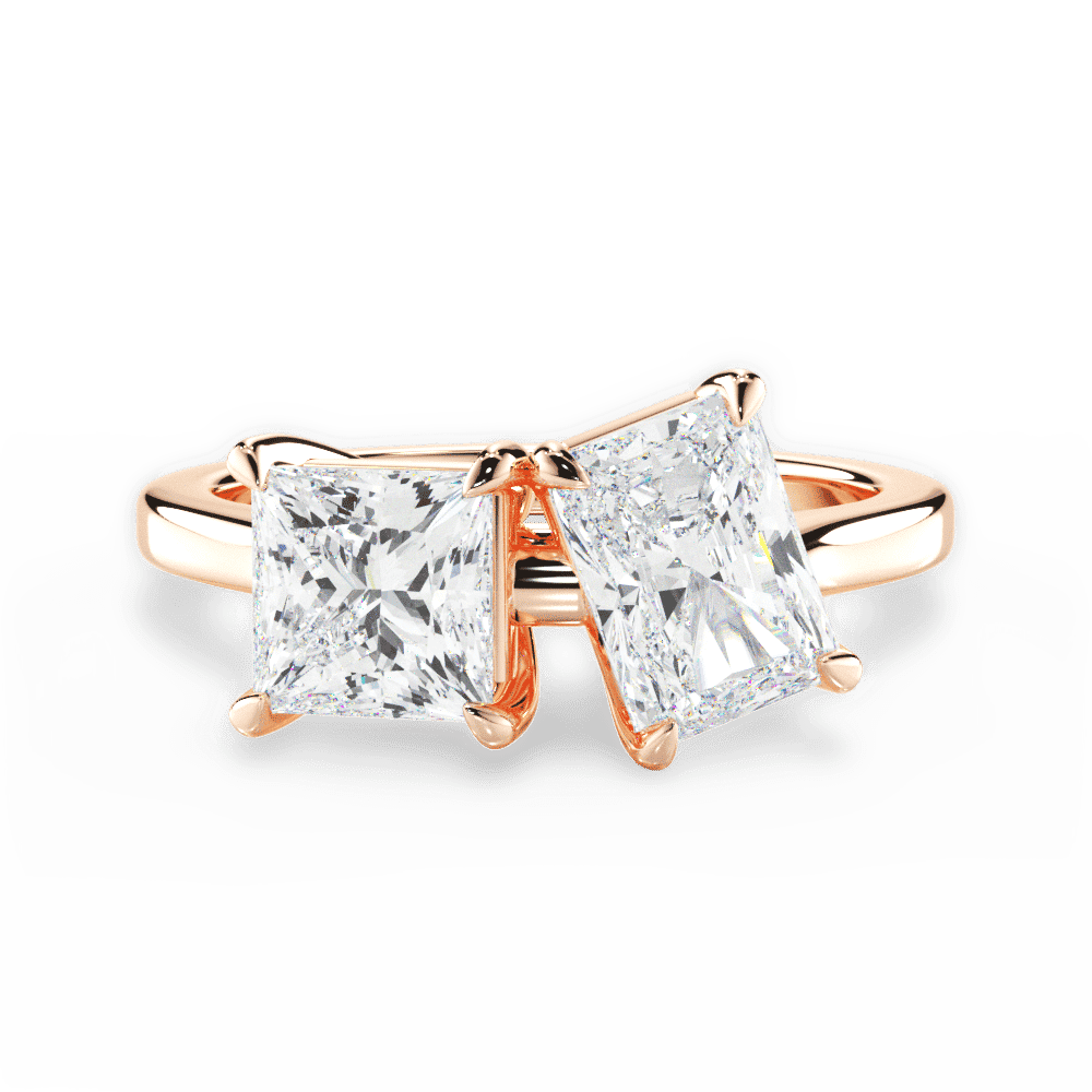 14kt Rose Gold/18kt Rose Gold/radiant/top