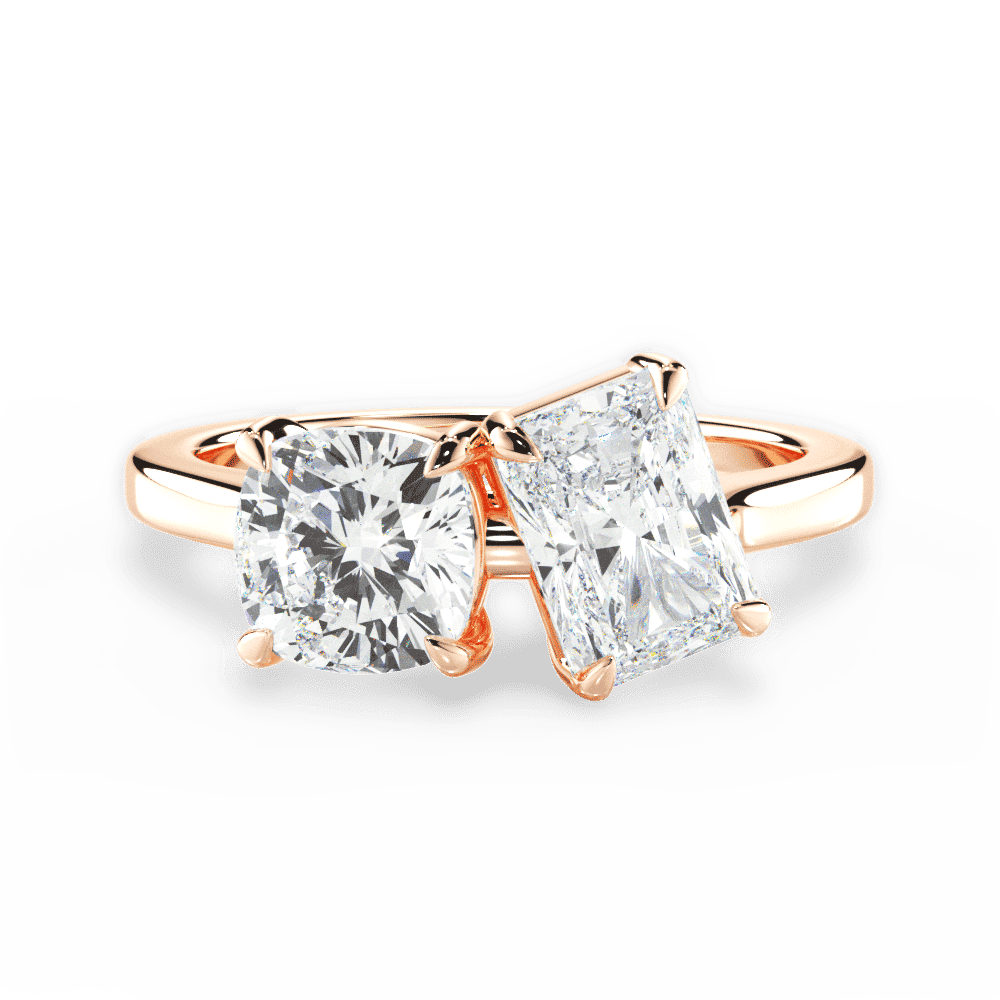 14kt Rose Gold/18kt Rose Gold/radiant/top
