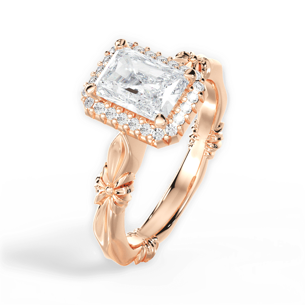 14kt Rose Gold/18kt Rose Gold/radiant/side