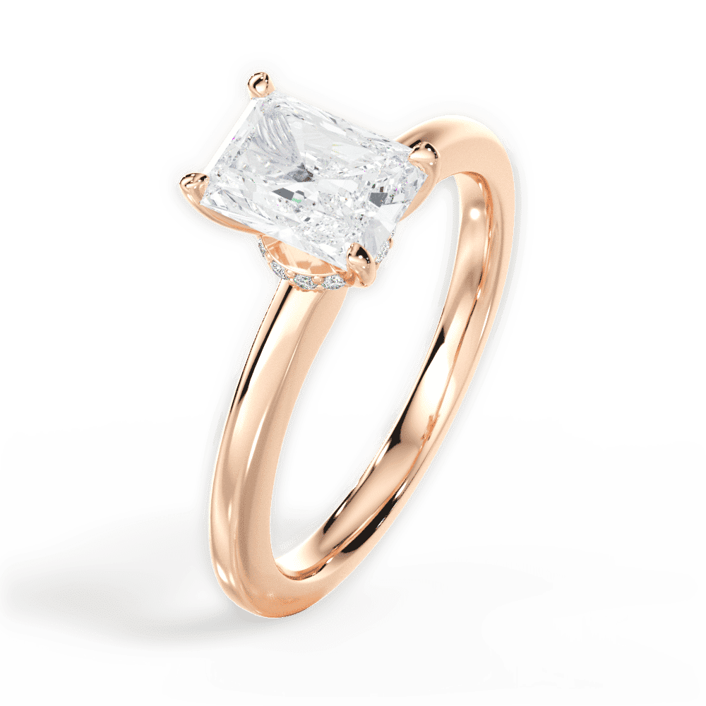 14kt Rose Gold/18kt Rose Gold/radiant/side