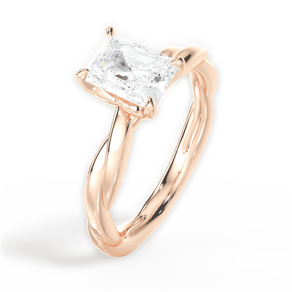 14kt Rose Gold/18kt Rose Gold/radiant/side