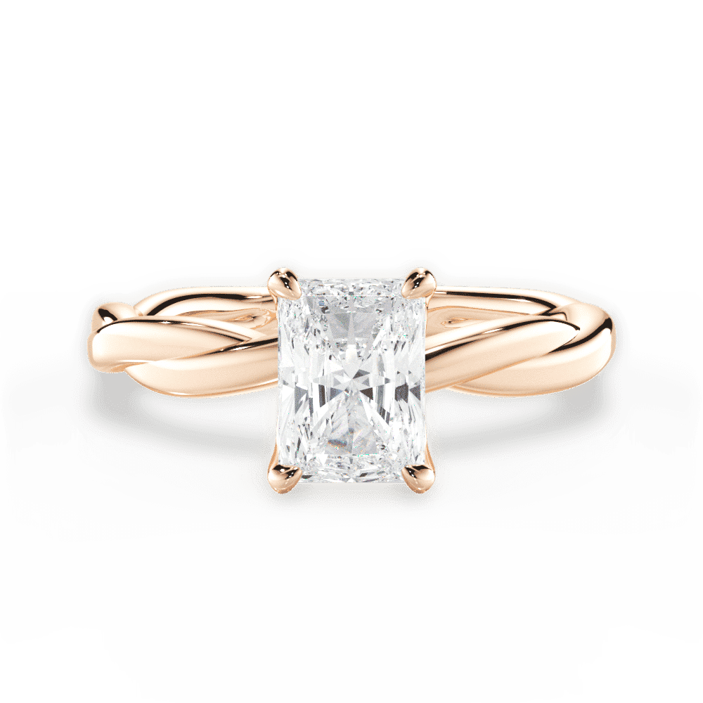 14kt Rose Gold/18kt Rose Gold/radiant/top