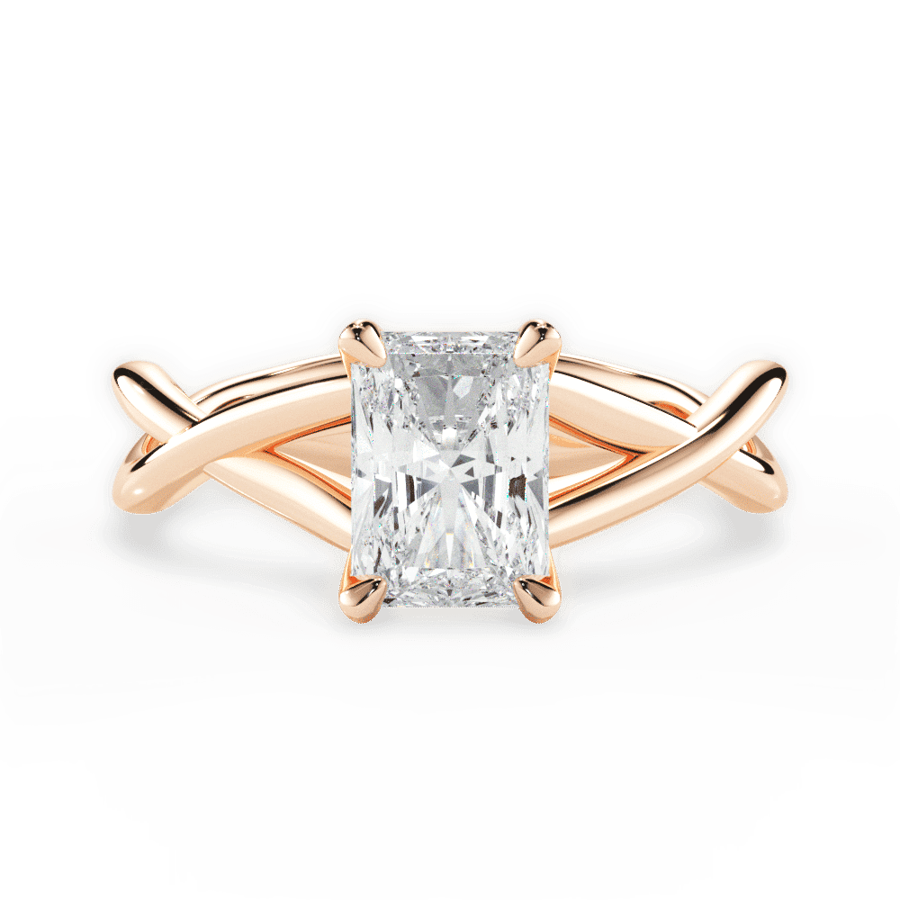 14kt Rose Gold/18kt Rose Gold/radiant/top