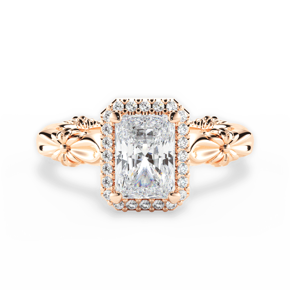 14kt Rose Gold/18kt Rose Gold/radiant/top