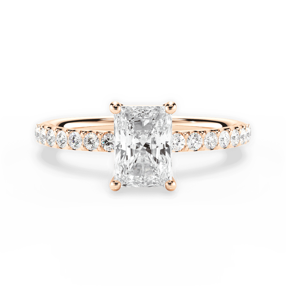 14kt Rose Gold/18kt Rose Gold/radiant/top