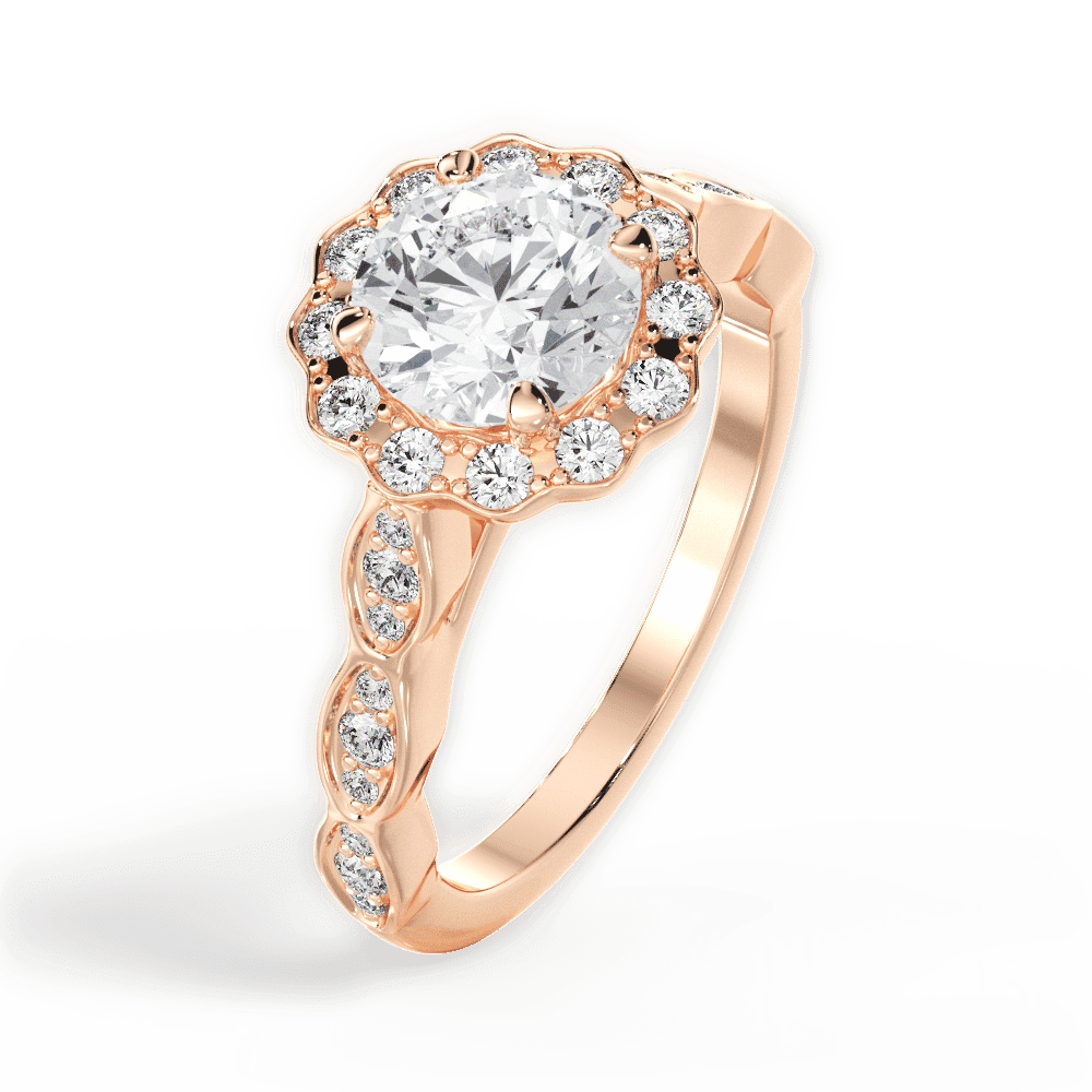 14kt Rose Gold/18kt Rose Gold/round/side