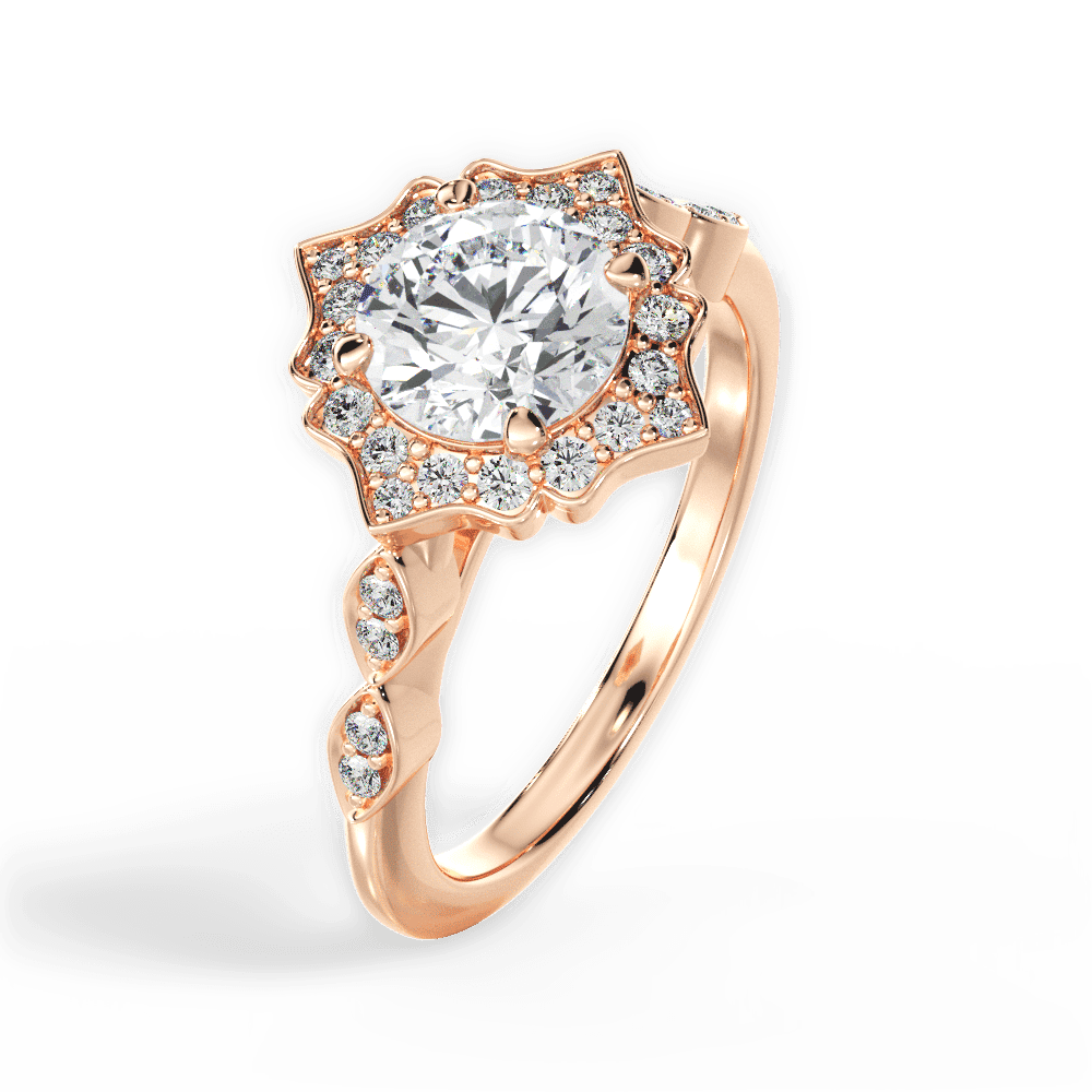 14kt Rose Gold/18kt Rose Gold/round/side