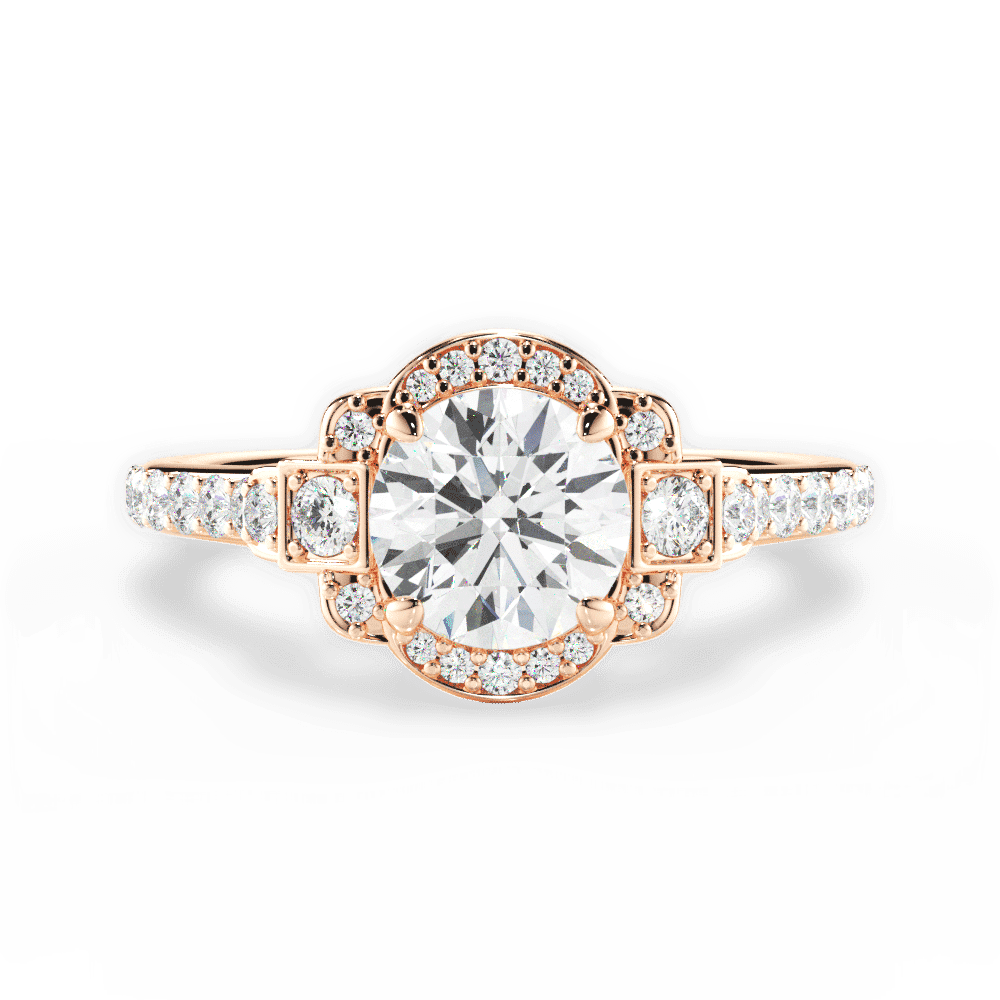 14kt Rose Gold/18kt Rose Gold/round/top