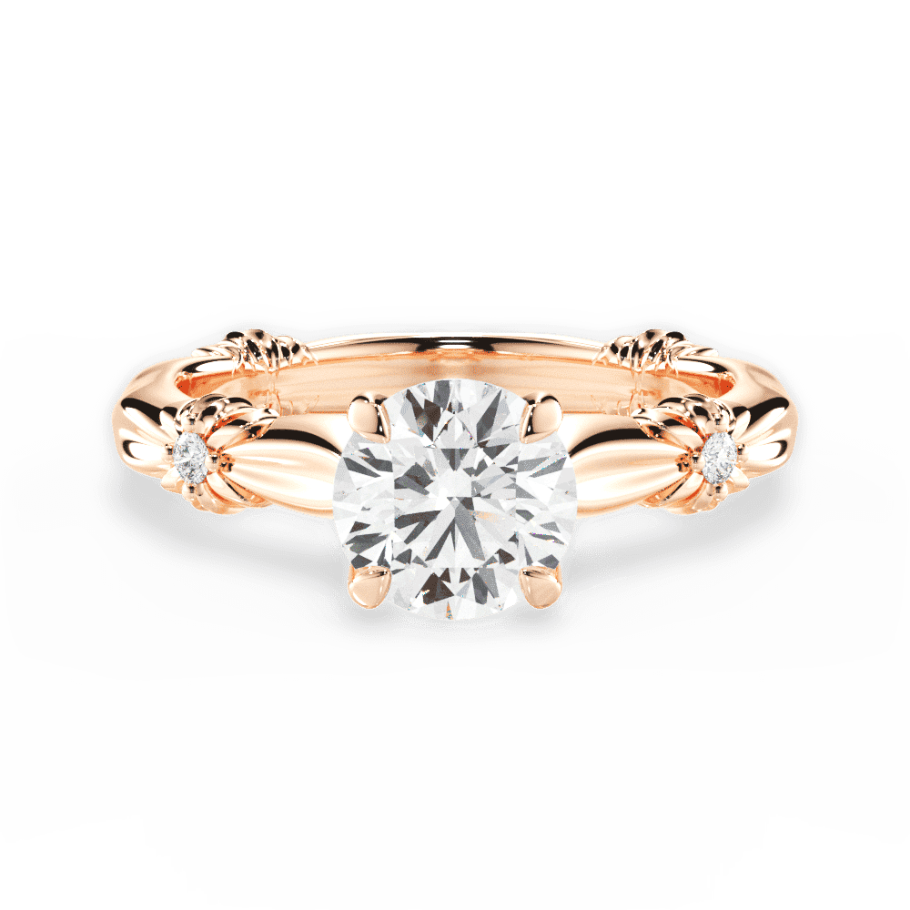 14kt Rose Gold/18kt Rose Gold/round/top