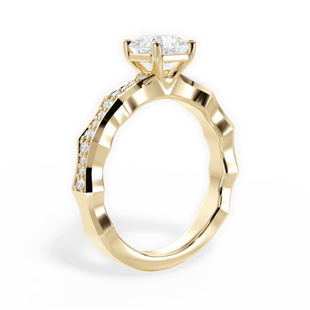 14kt Yellow Gold/18kt Yellow Gold/asscher/front